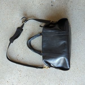 Made well Black Leather zip tote